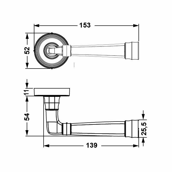 Hafele Kapı Kolu Gain Antik Gümüş