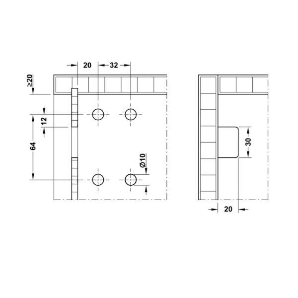 Hafele Heavy Dolap Askısı Elemanı Galvaniz Dübelli Sağ Yönlü