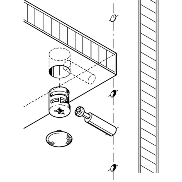 Hafele Minifix Faturalı Gövde 12/12mm (100 Adet), Ham