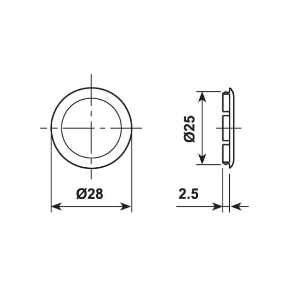 Hafele TR8 Kapak Yuvarlak Nikel Kaplama