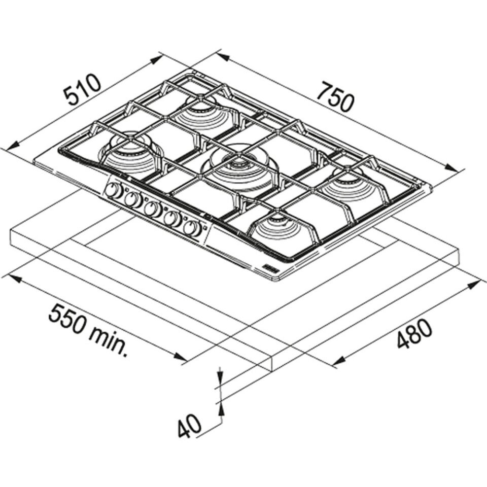 Franke Trend Line 750 FHTL 755 4G TC XS C Inox Ocak