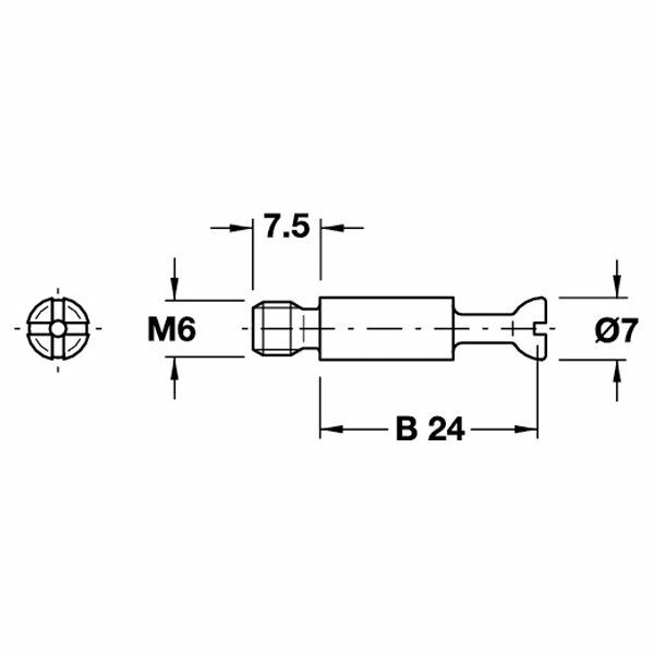 Hafele Minifix Mil 34/M6/7,5mm (100 Adet), Ham