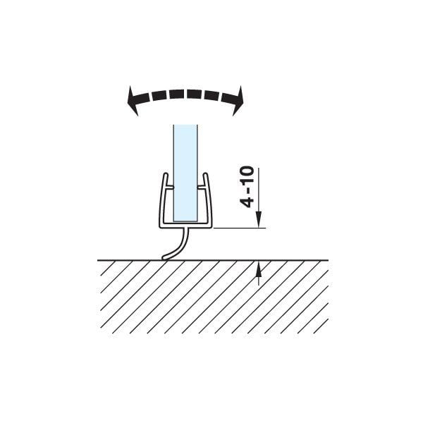 Hafele Cam Kapı Fitili Cam-Zemin 10-12/2500mm