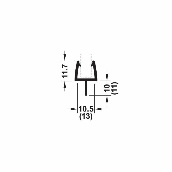Hafele Mıknatıslı Cam Kapı Fitili 90 Derece 8-10/2500mm