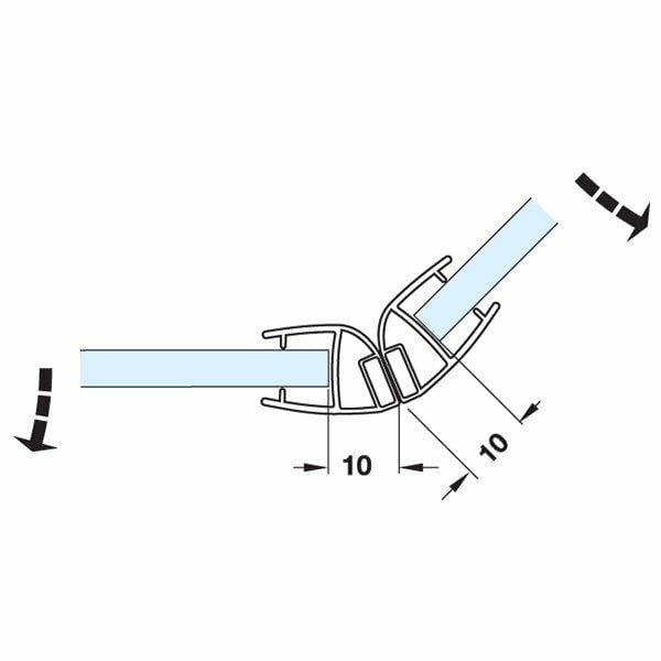 Hafele Mıknatıslı Cam Kapı Fitili 135 Derece 10-12/2500mm