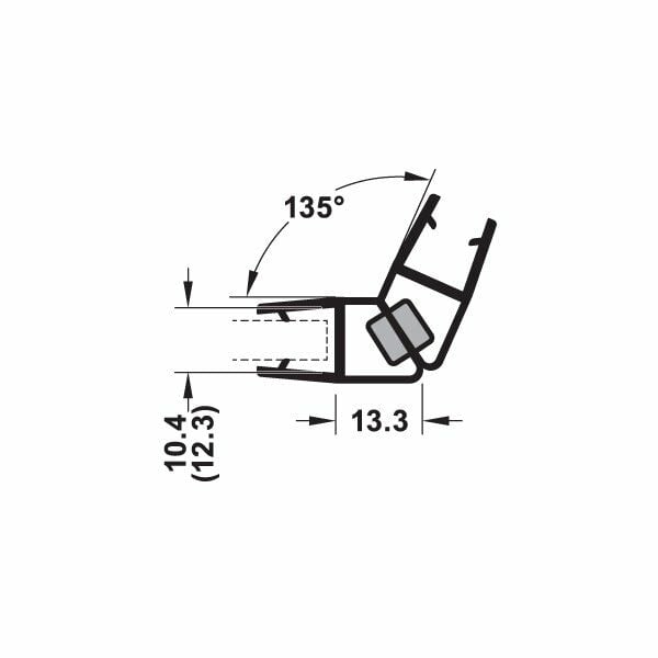 Hafele Mıknatıslı Cam Kapı Fitili 135 Derece 10-12/2500mm