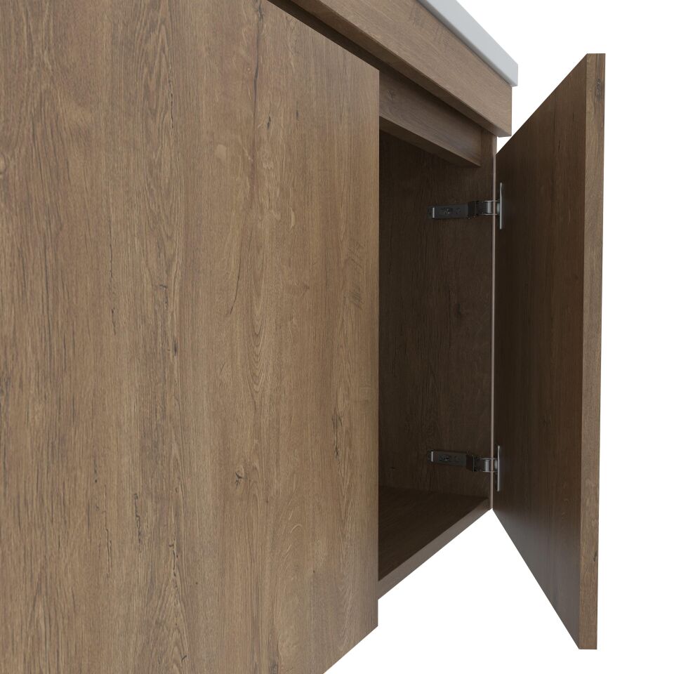 Teta Home Tokyo 80 cm MDF Banyo Dolabı Seti + Boy Dolabı Kafkas Meşe