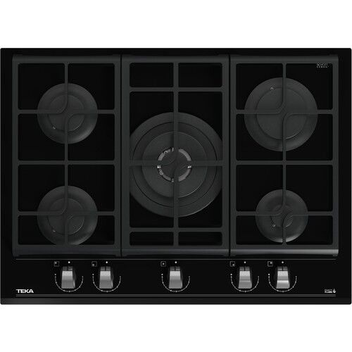 Teka GZC 75330 XBN BK Ankastre ExactFlame Teknolojili Kristal Wok Gözlü Cam Gazlı Ocak Döküm Izgara Siyah 70 cm