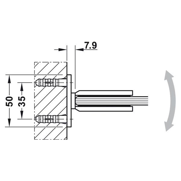 Hafele Duş Menteşesi Duvar/Cam 90 Derece Parlak Krom Renk