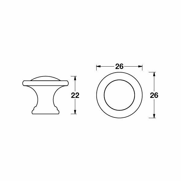 Hafele Düğme Kulp Roy Mat Siyah