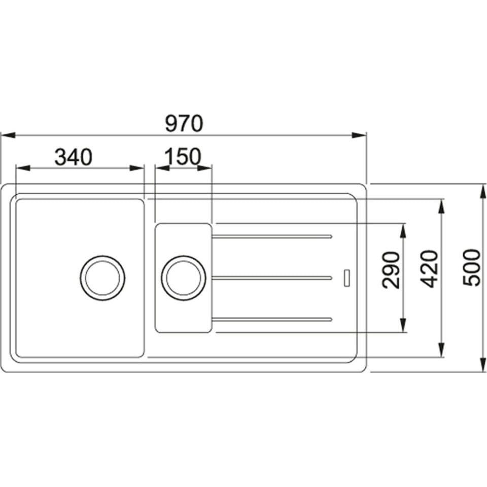 Franke Basis Bfg 651 Bianco 1.5 Gözlü Sağ-Sol Damlalıklı Granit Evye