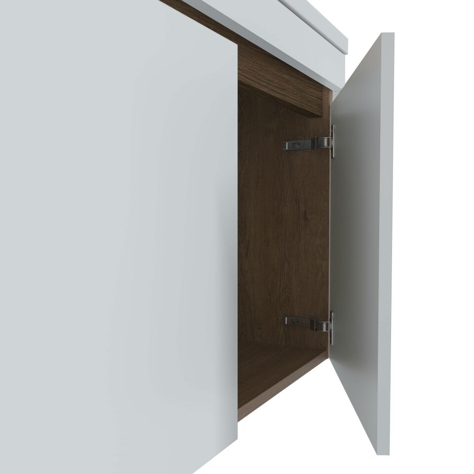 Teta Home Tokyo 65 cm MDF Banyo Dolabı Seti + Boy Dolabı Kafkas Meşe-Beyaz