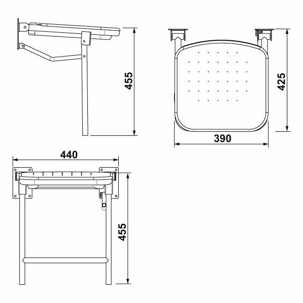 Hafele Duş Oturağı,455X440X425