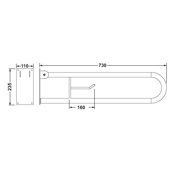 Hafele Tutunma Barı Katl.Kağ. Ø32 730X235X110