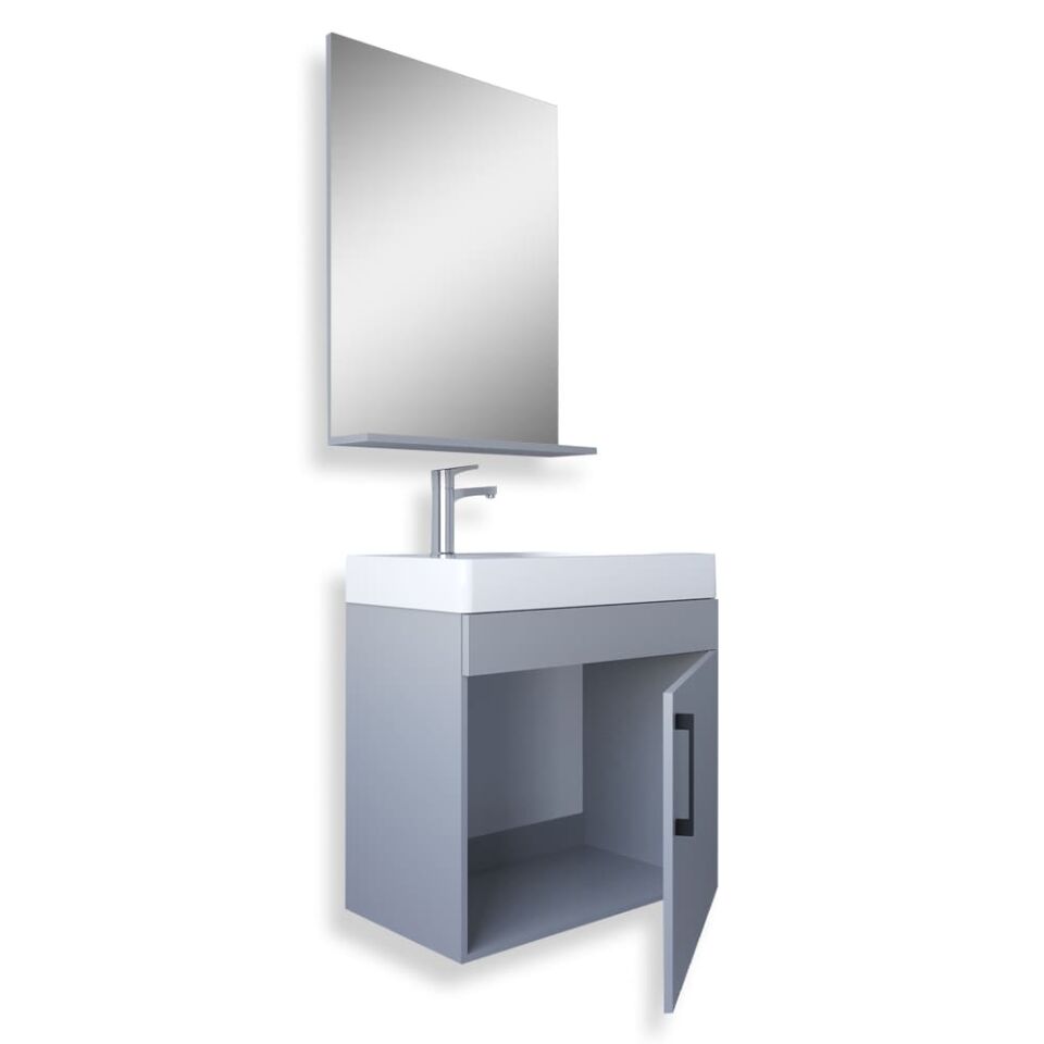 Teta Home Rio 45 cm MDF Banyo Dolabı Seti Gri