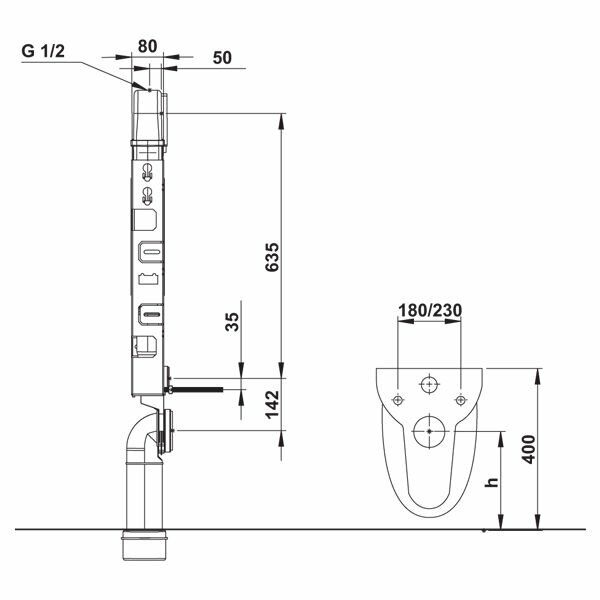 Hafele Gömme Rezervuar Seti Matto 01 Mat Krom