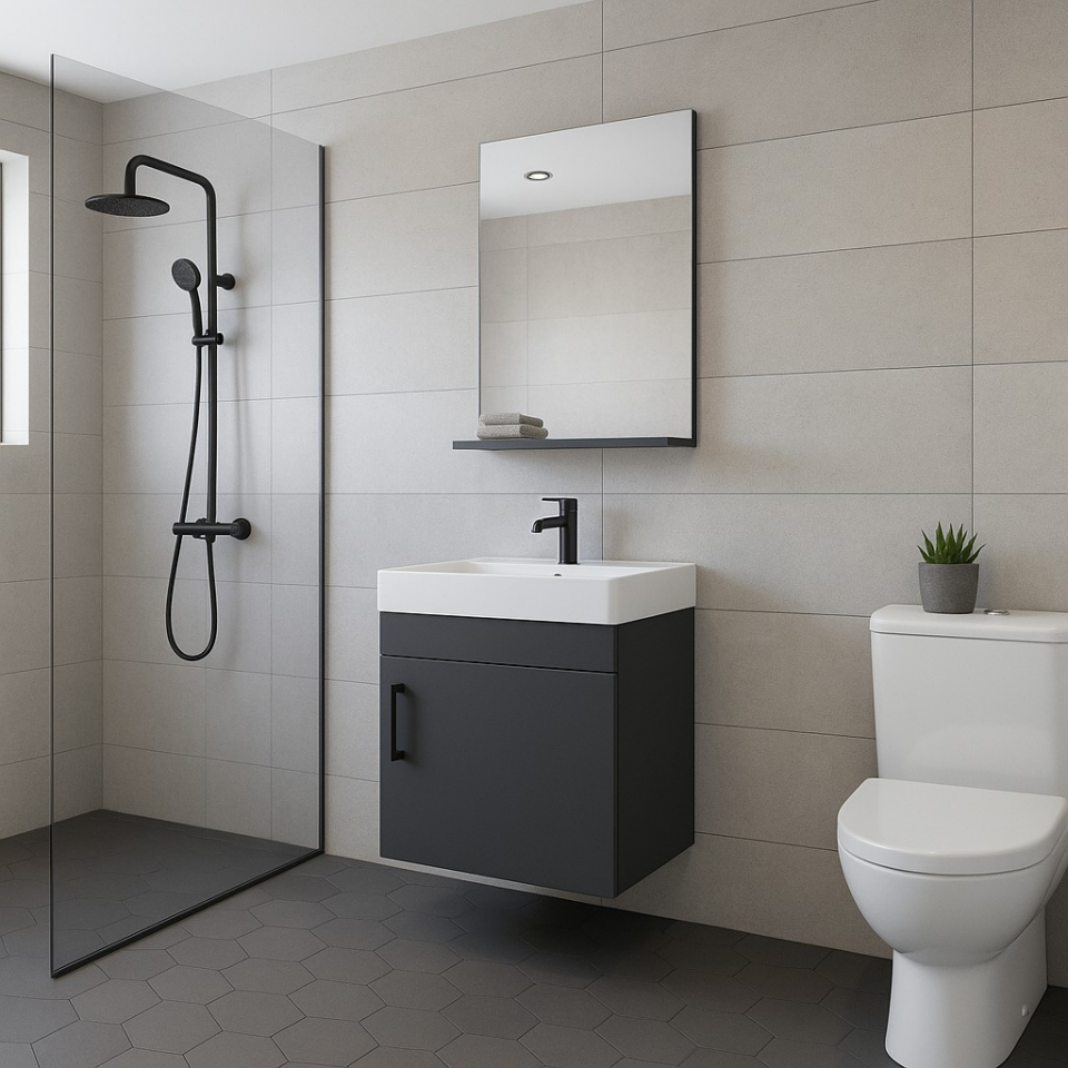 Teta Home Rio 45 cm MDF Banyo Dolabı Seti Antrasit
