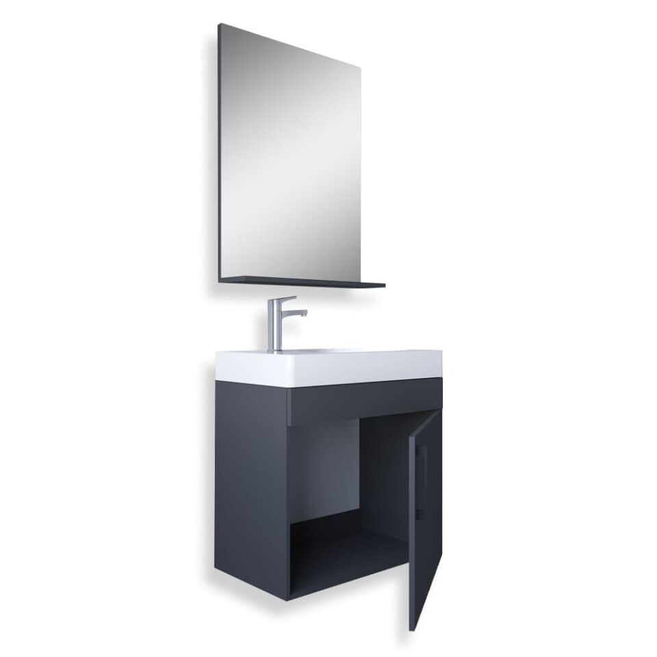 Teta Home Rio 45 cm MDF Banyo Dolabı Seti Antrasit