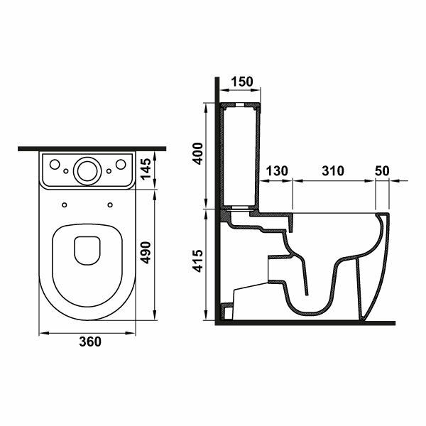 Hafele Pisuvar Bölmesi Pota Parlak Beyaz Renk