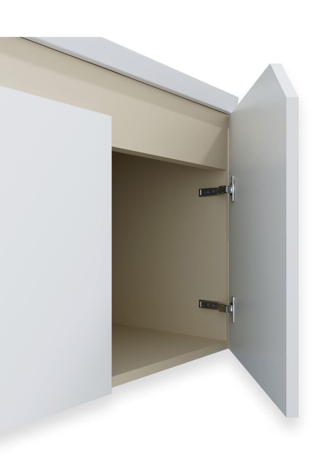 Teta Home Napoli 80 cm MDF Banyo Dolabı Seti + Boy Dolabı Bej-Beyaz
