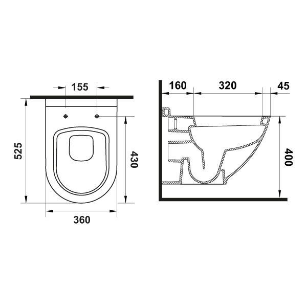 Hafele Asma Klozet Monde Wall R52 Parlak Beyaz Renk