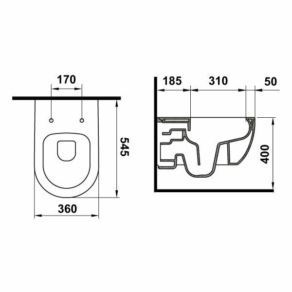 Hafele Asma Klozet Arena Wall R54 Vizon Renk