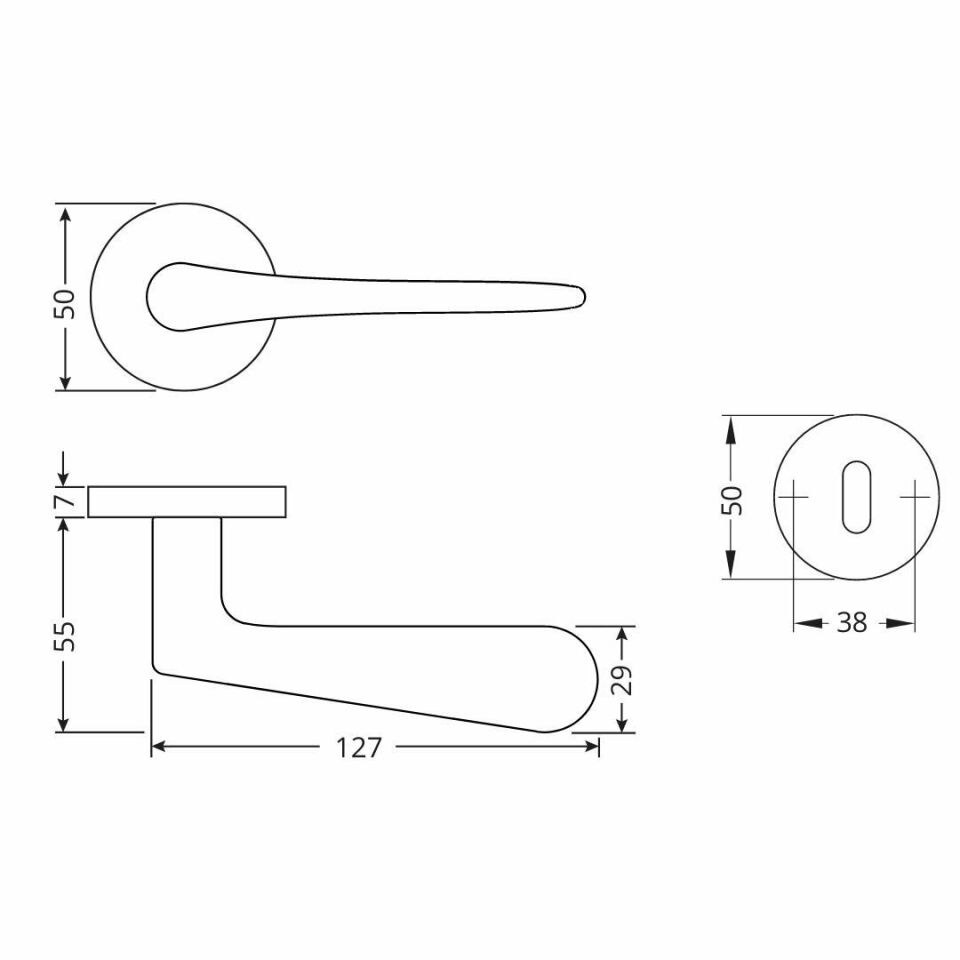 Hafele Kapı Kolu Seti Yana Barelli (Pc) Mat Krom