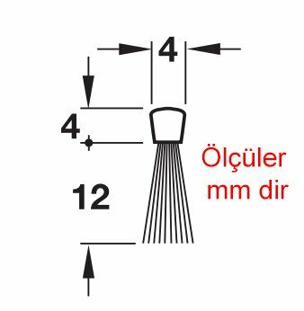 Hafele Kapı Altı Fırçası Gömme Montaj 1000mm