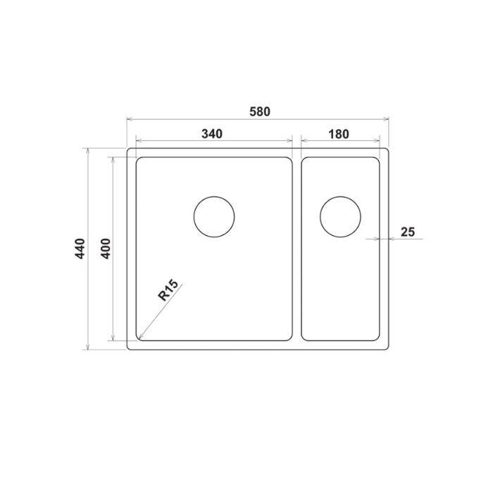 Hafele Novara06 Eviye Seti 580x440mm Paslanmaz Çelik Parlak Sağ