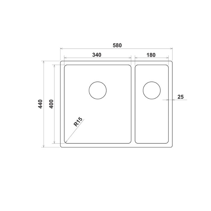 Hafele Novara06 Eviye Seti 580x440mm Paslanmaz Çelik Parlak Sol