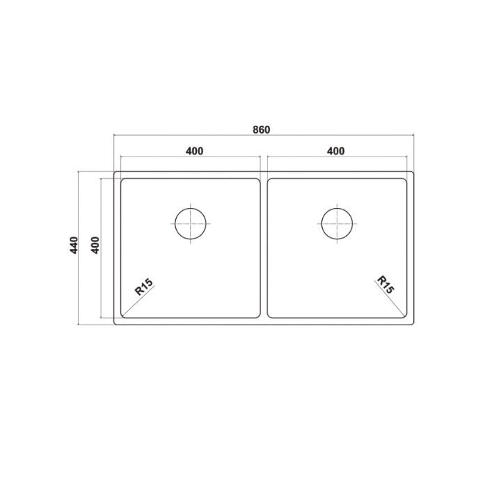Hafele Novara08 Eviye Seti 860x440mm Paslanmaz Çelik Parlak