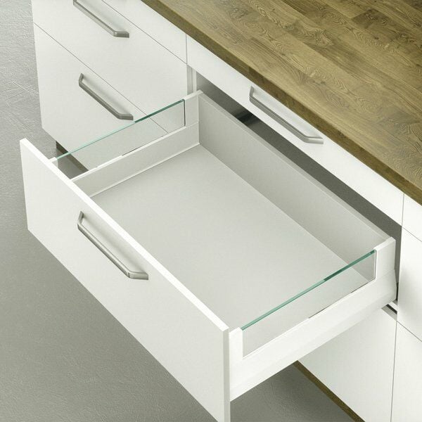 Hafele Çekmece Seti Cam Bordürlü 45'lik Dübelli Beyaz