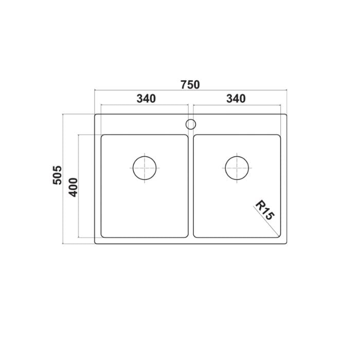 Hafele Novara13 Eviye Seti 750x505mm Paslanmaz Çelik Parlak