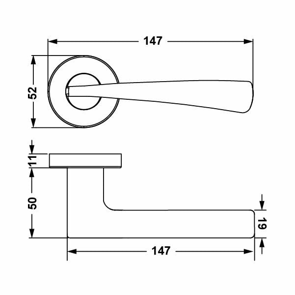 Hafele Kapı Kolu Milano Mat Siyah
