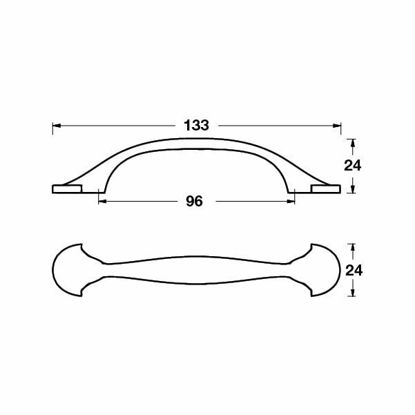 Hafele Mobilya Kulpu Glenn 96mm Antik Gümüş
