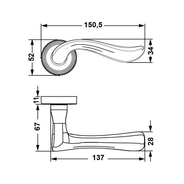 Hafele Kapı Kolu Rouge Antik Bronz