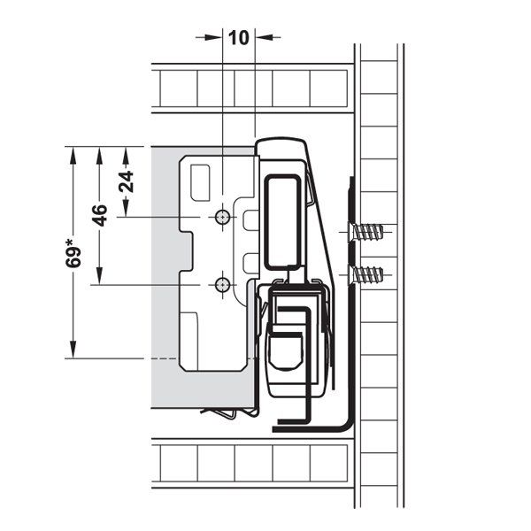 Hafele Çekmece Seti Yuvarlak Bordürlü 45'lik Dübelli Beyaz