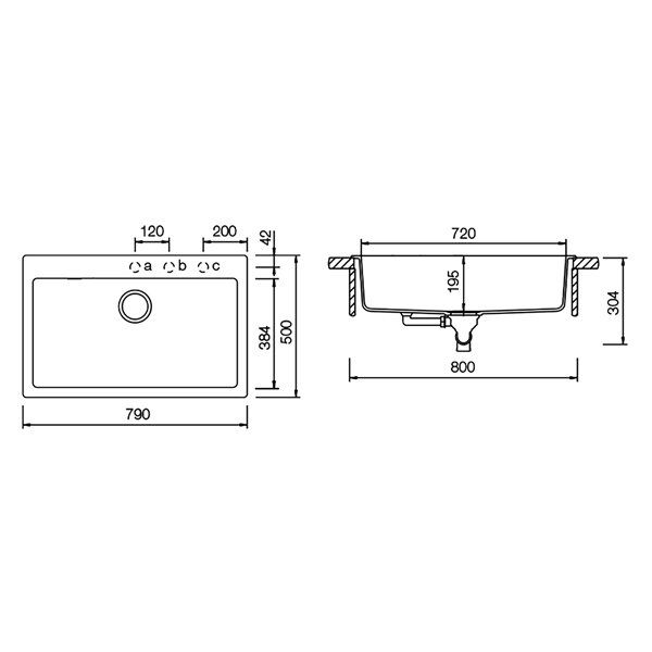 Hafele Large Dolomite Granit Eviye, 790X500Mm