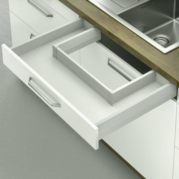 Hafele Eviye Altı Çekmece Seti Yuvarlak Bordürlü 50'lik Dübelli Gri