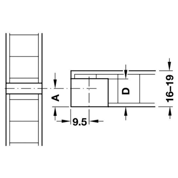 Hafele Rafix20 Gövde 16mm (100 Adet), Siyah