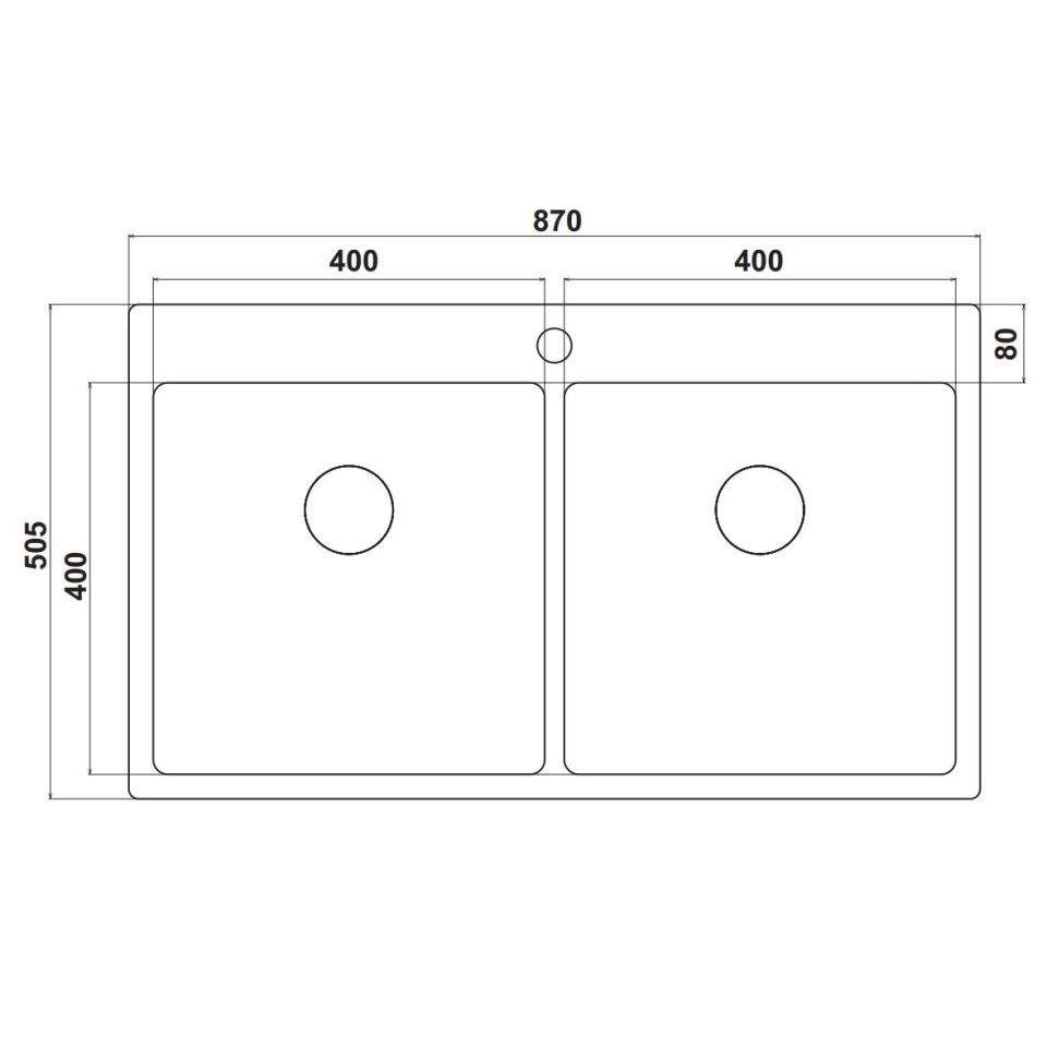 Hafele Novara14 Eviye Seti 870x505mm Paslanmaz Çelik Parlak