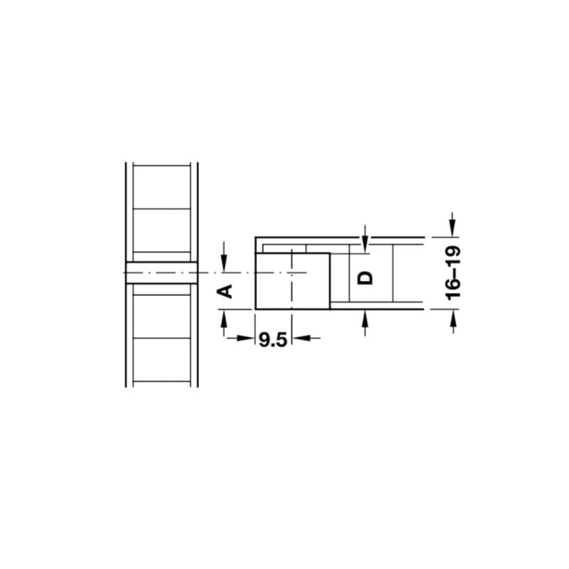 Hafele Rafix20 Gövde 16mm (100 Adet), Kahve