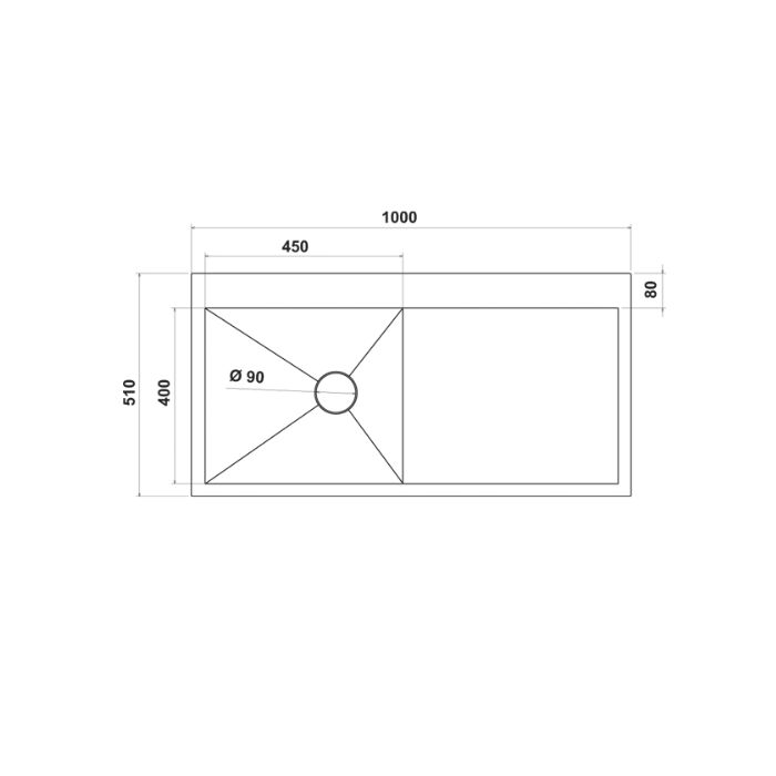 Hafele Novara Plus01 Eviye Seti 1000x510mm Fırçl. Sağ