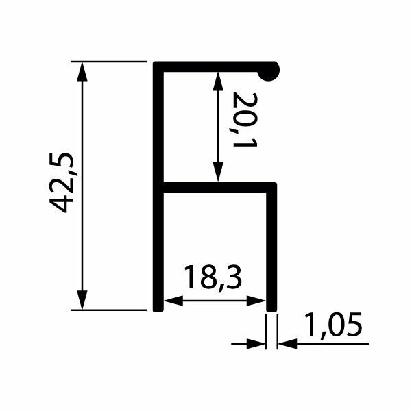 Hafele Profil Kulp Flong 2500mm Alüminyum Mat