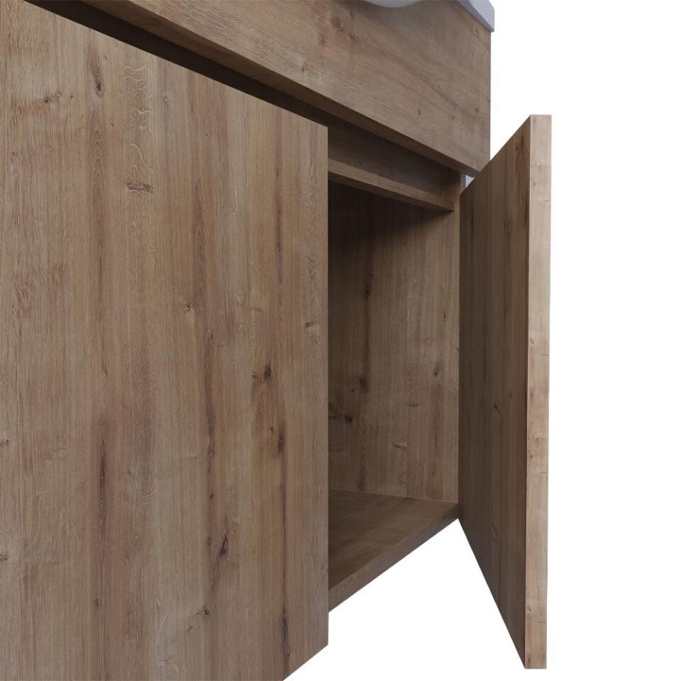 Teta Home Kahire 80 cm MDF Banyo Dolabı Seti Safir Meşe