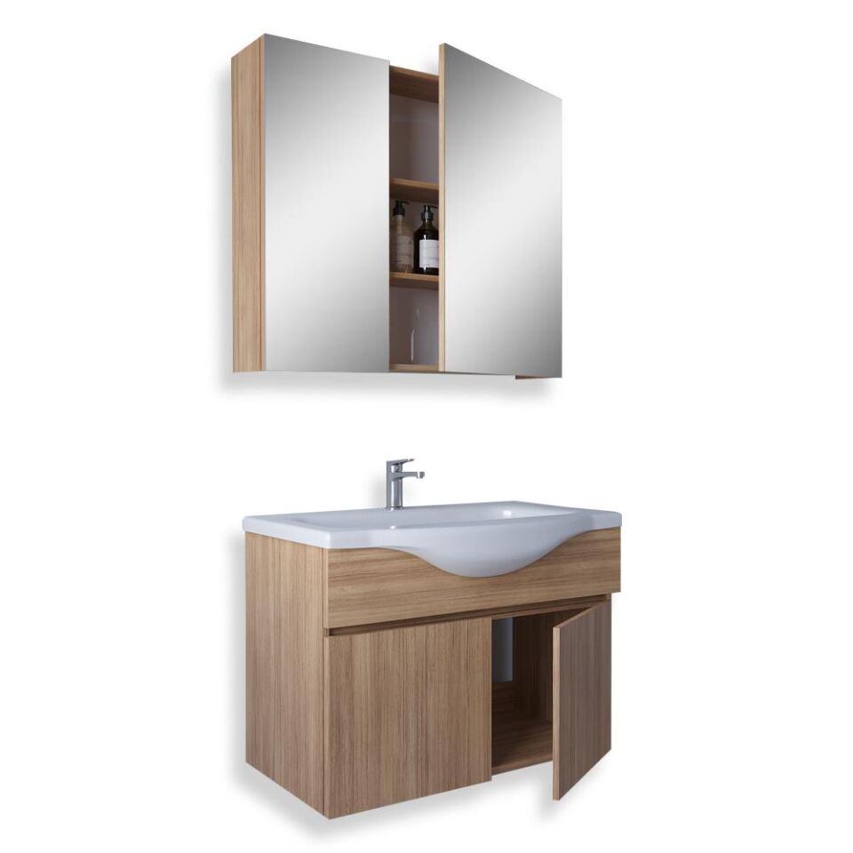 Teta Home Kahire 65 cm MDF Banyo Dolabı Seti Teak