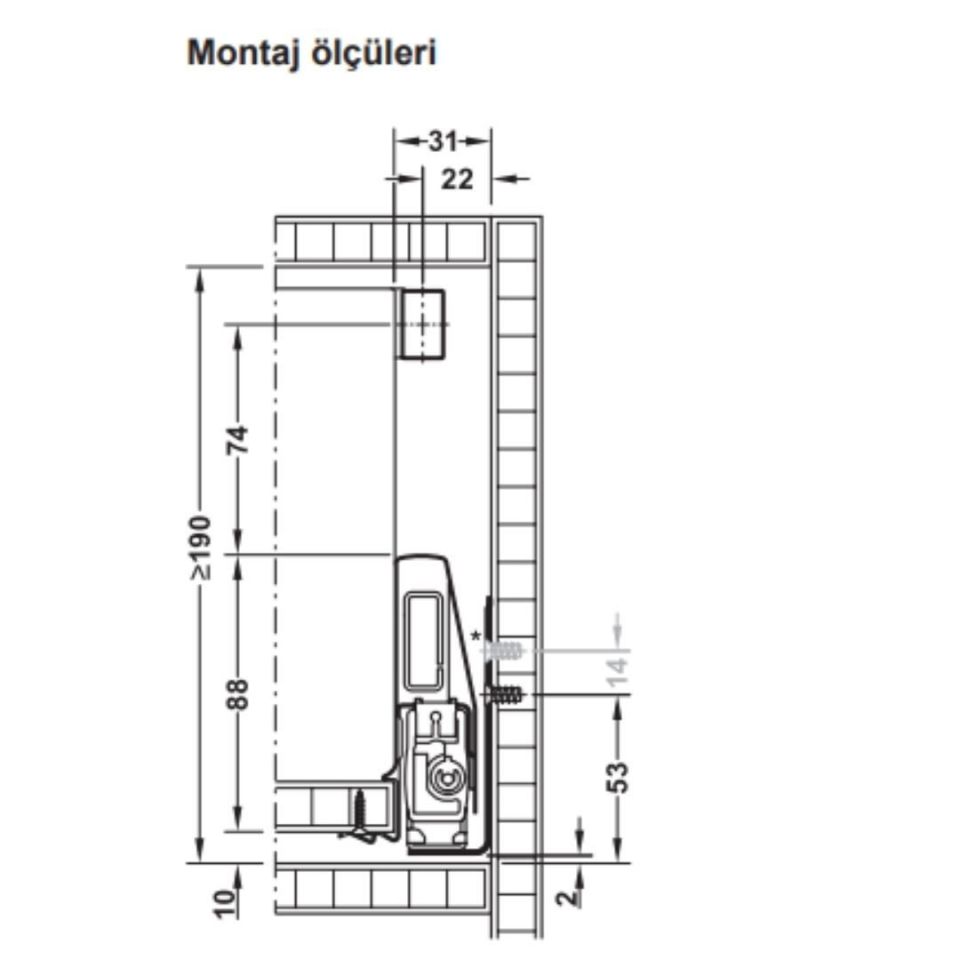Hafele İç Çekmece Seti 120'lik Modül İçin Kare Bordürlü 45'lik Beyaz