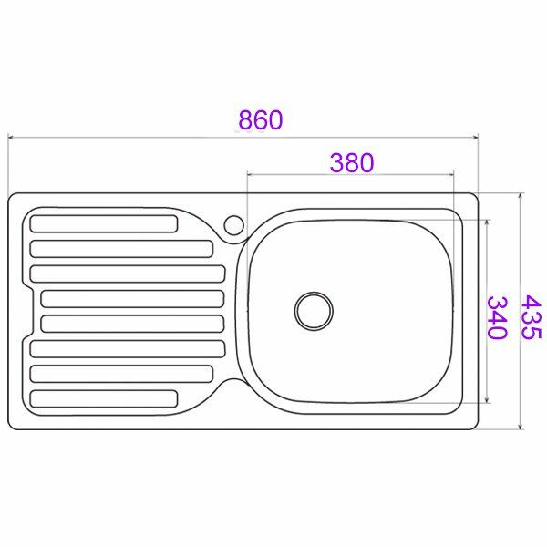 Hafele Capua03 Tezgah Üstü Eviye Seti, Satine Sol Damlalık
