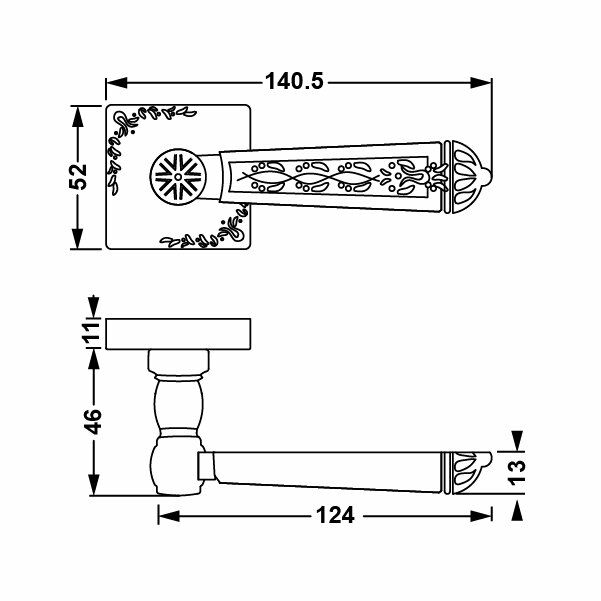 Hafele Kapı Kolu Seti Sara Oda Antik Gümüş
