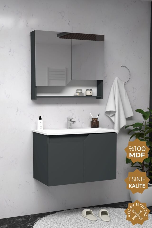 Teta Home Napoli 65 cm MDF Banyo Dolabı Seti